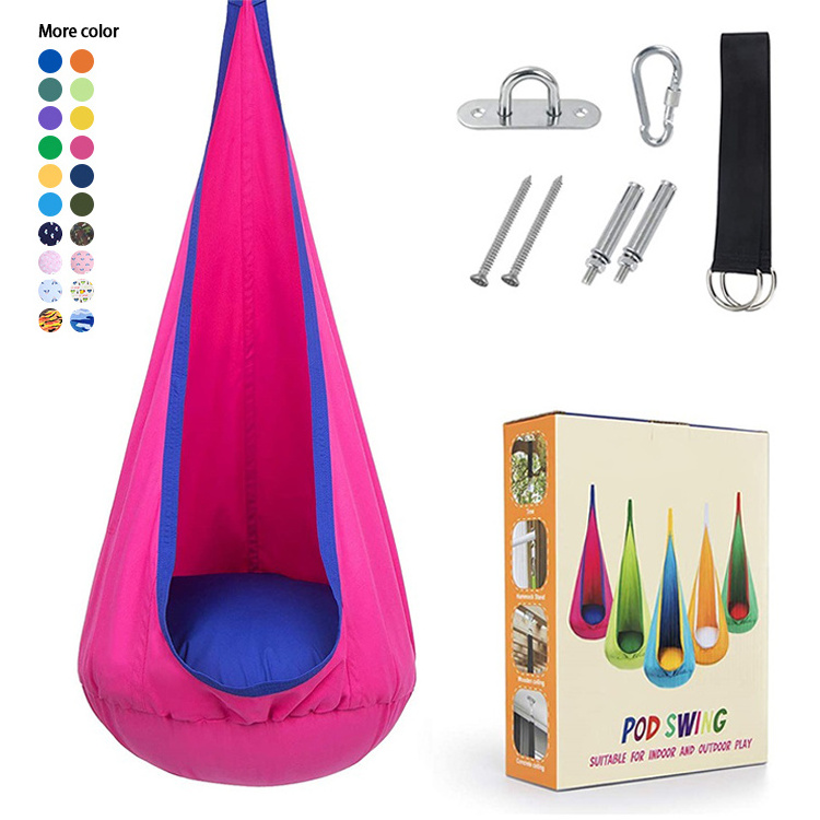 Manufacturer indoor outdoor adjustable hammock  cotton spandex sensory pod swings for sensory adults