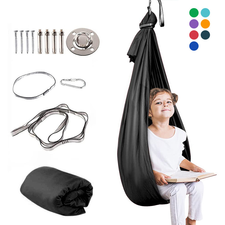 Anxiety Autism 150*280cm Easy To Install Design Therapy Sensory Swing For Kids And Adult Purple