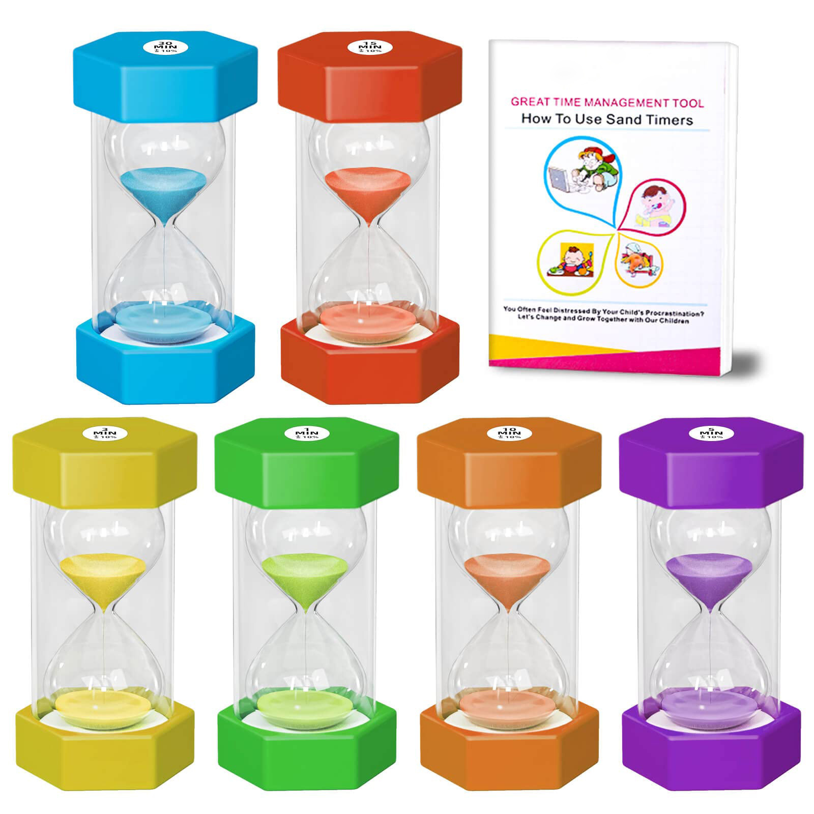 New And Popular White Plastic 30 Seconds Half Hour Glass  Children Set Toothbrush Clock 24 Hour Sand Timer For Kids And Adults