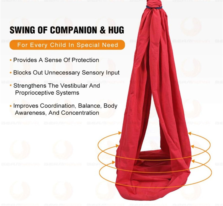 Low MOQ aerial hammock snuggle autism cocoon swing for sensory kids amazon hottest sensory swing