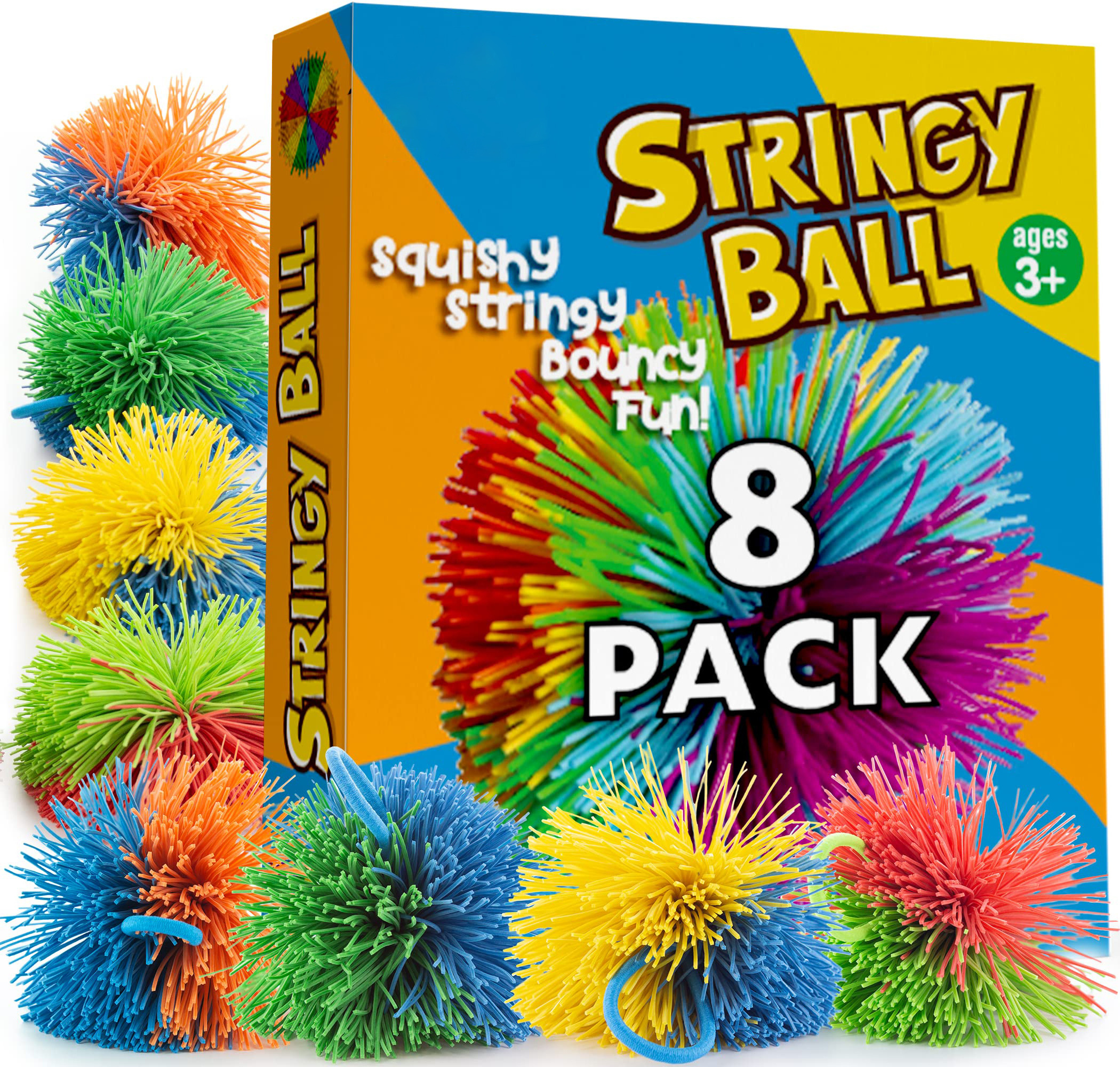 Hot Selling Silicone Fluffy Juggling Bouncing Koosh Monkey Stringy Balls