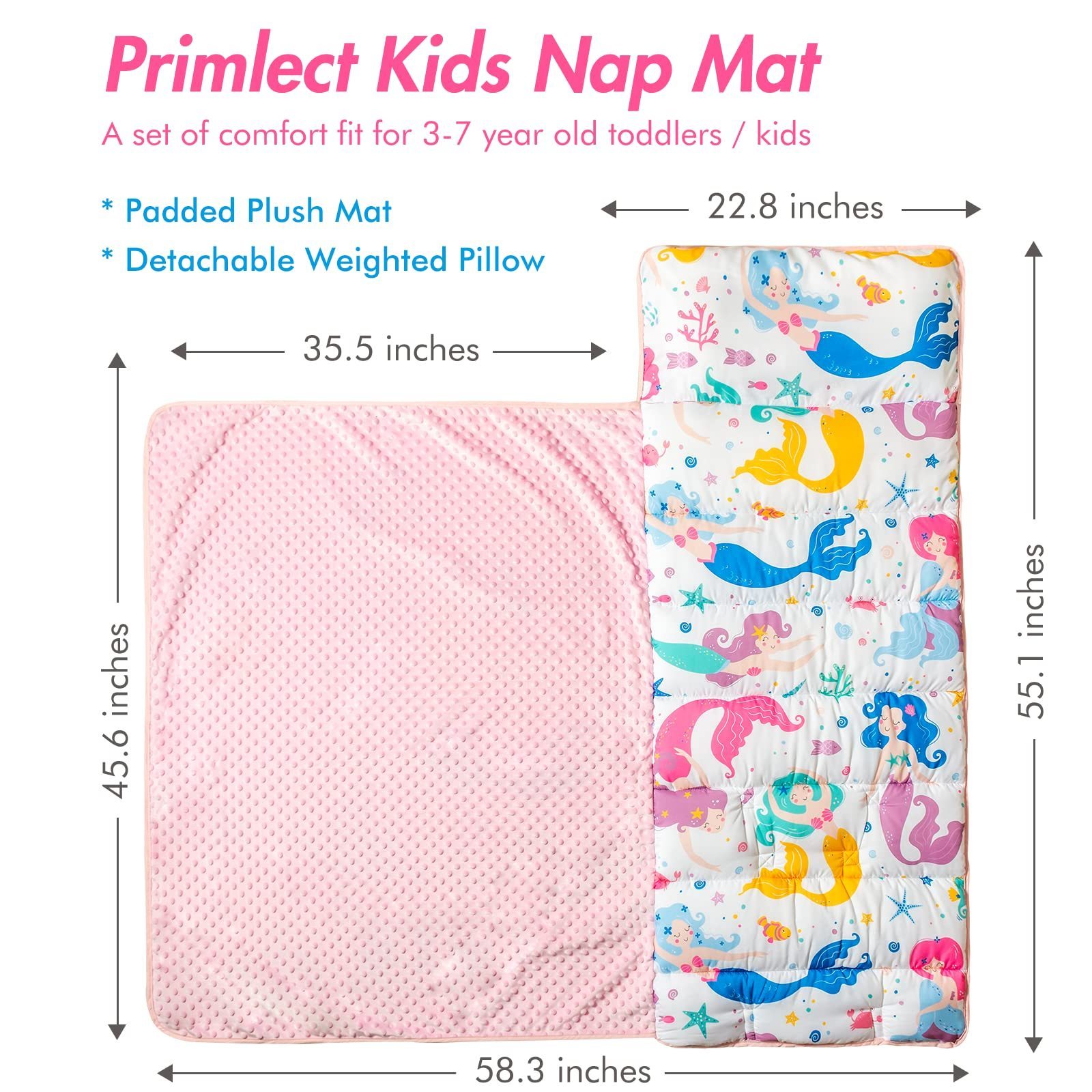 Wholesale Print Thick Kids Sleeping Mats Blanket Air Travel Toddler Daycare Nap Mat With Pillow And Minky For Preschool