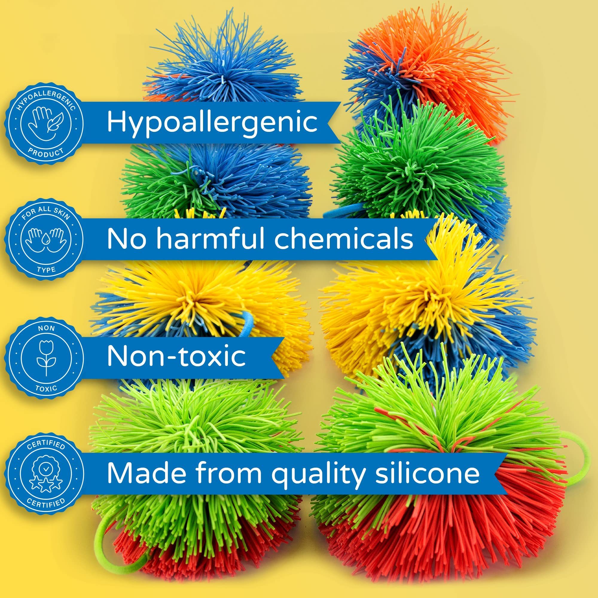 Hot Selling Silicone Fluffy Juggling Bouncing Koosh Monkey Stringy Balls