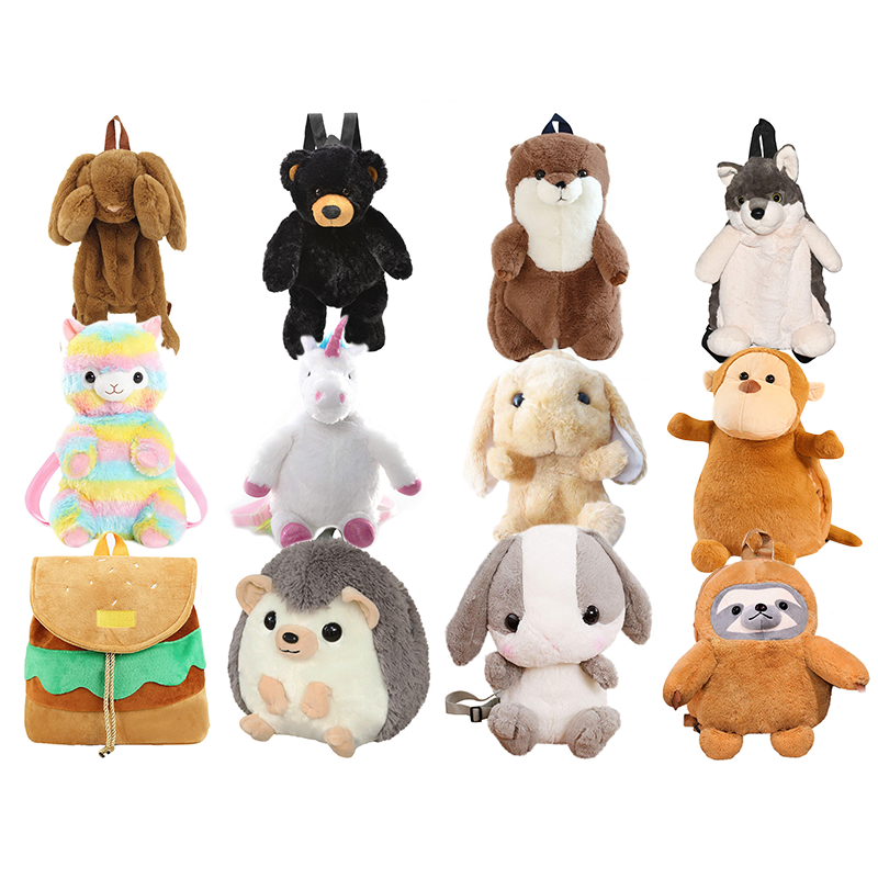 Flash Sale Special Counter Wholesale Cheap Cute Cartoon School Bag Dog Stuffed Animal Custom Plush Backpack For Children Kids