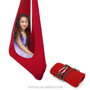 Popular Compression Red Nylon Elastic Therapy Autism Hammock Swing For Adults And Kids Indoor Outdoor uk