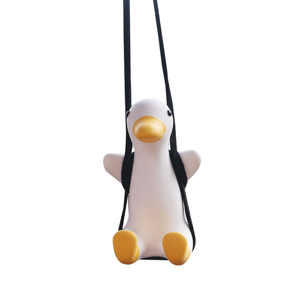 Swing Duck Car Pendant Funny Swing Duck Car Hanging Ornament Car Rear View Mirror Pendant Decoration