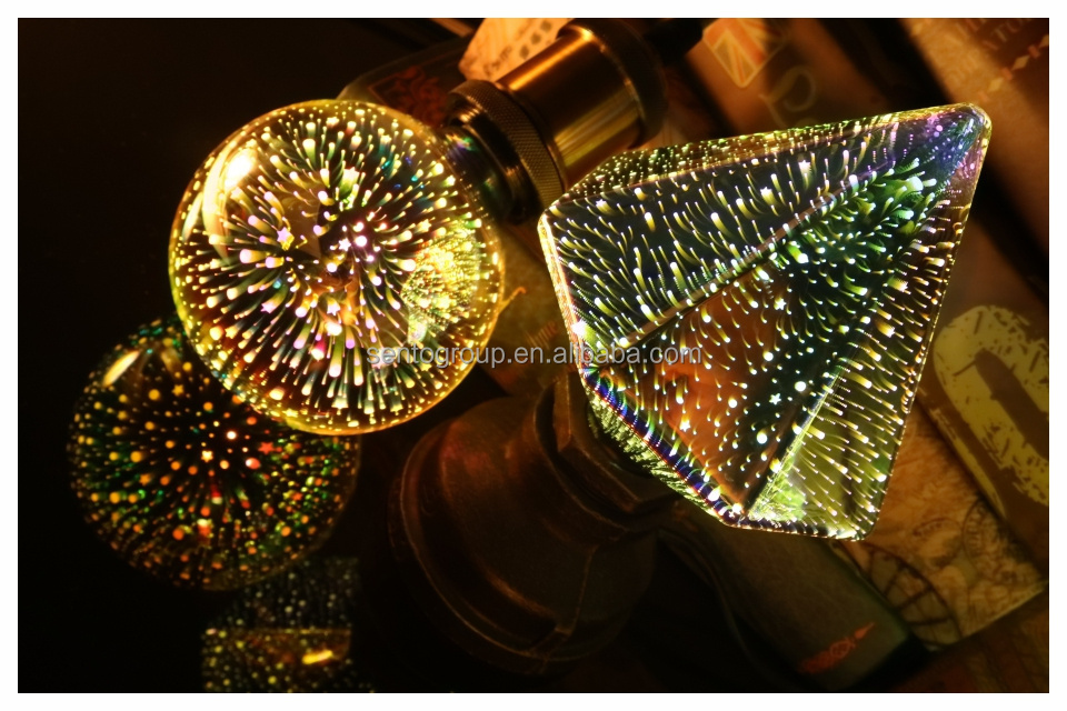 3D fireworks light bulb creative colorful LED light bulb E27 screw dazzling art Edison light bulb