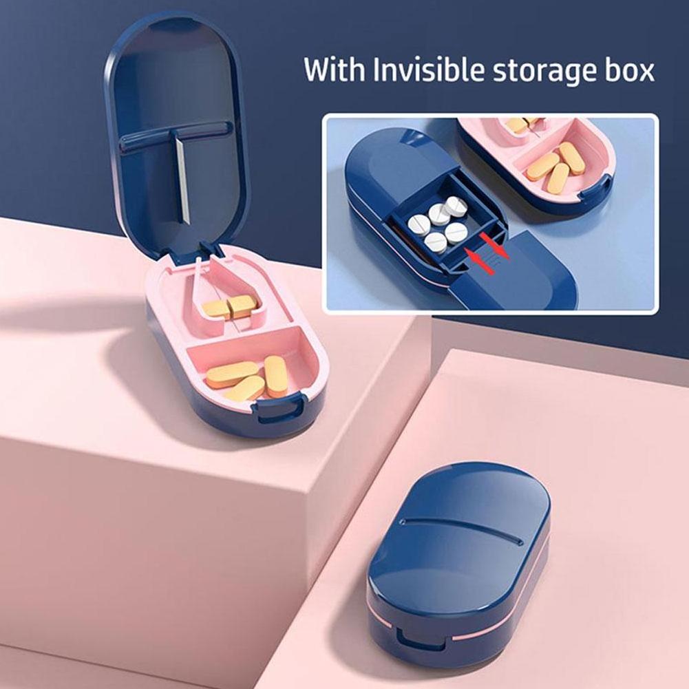 Portable Medicine Pill Cutter Box Grinder Splitter Divider Mini Slicer Pill Holder Case Storage Boxes