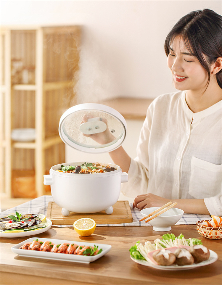 700W Non Stick Liner Hot Pot Cooking and Frying Integrated Pot 2L Household Multi-Function Large-Capacity Electric Rice Cooker