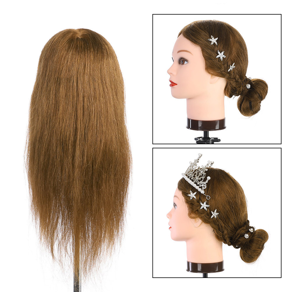 LINDAL Wholesale High Quality Cheap Natural Human Hair Practice Doll Dummy Cosmetology Barber Mannequin Head for Training