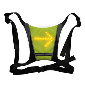 LED Wireless cycling vest bike bag Safety LED Turn Signal Light Vest Bicycle Reflective Warning Vests