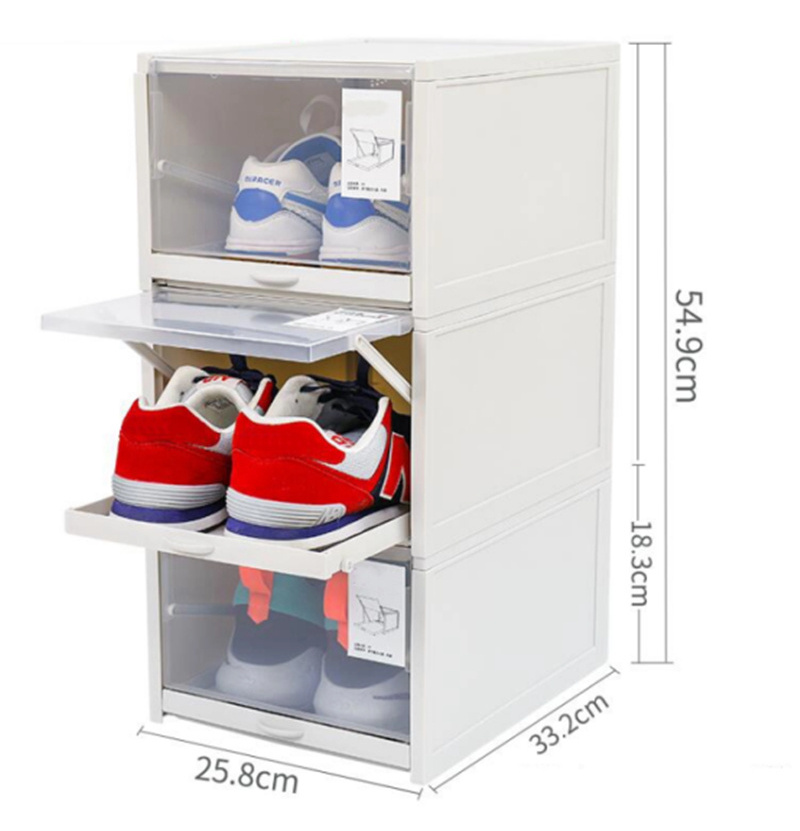 New Push-pull Shoes Box Rack Plastic foldable Shoe Organizer Stackable Storage