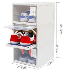 New Push-pull Shoes Box Rack Plastic foldable Shoe Organizer Stackable Storage