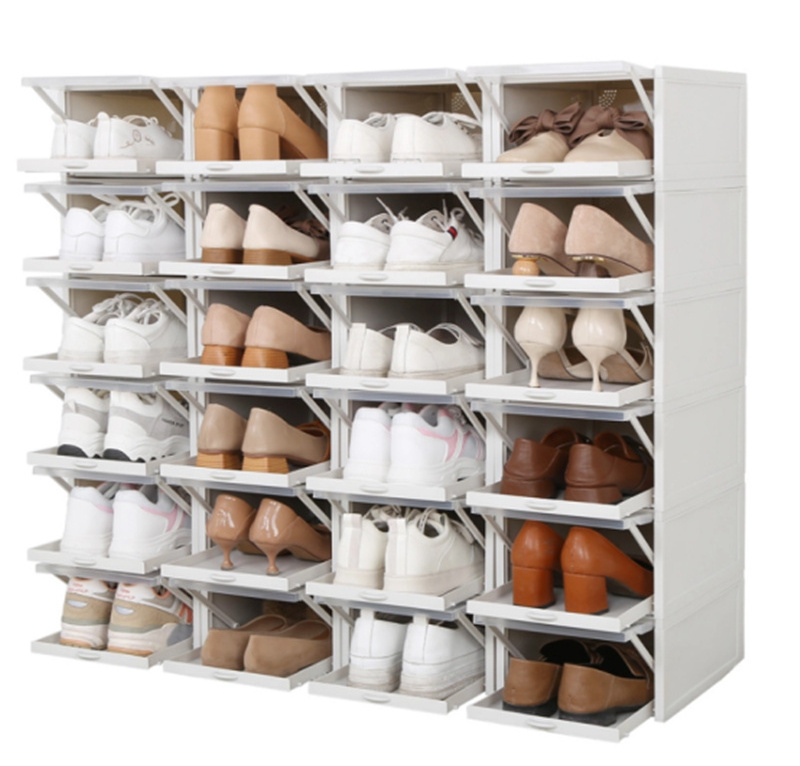 New Push-pull Shoes Box Rack Plastic foldable Shoe Organizer Stackable Storage