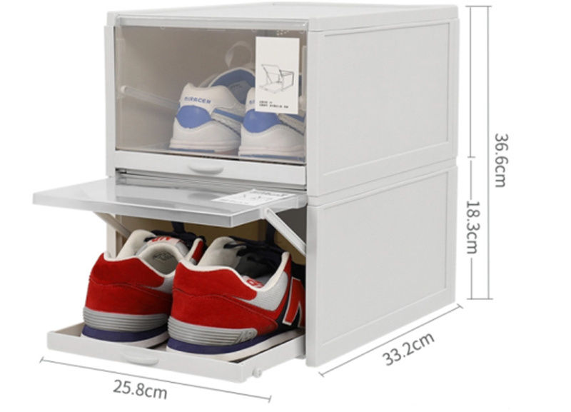 New Push-pull Shoes Box Rack Plastic foldable Shoe Organizer Stackable Storage