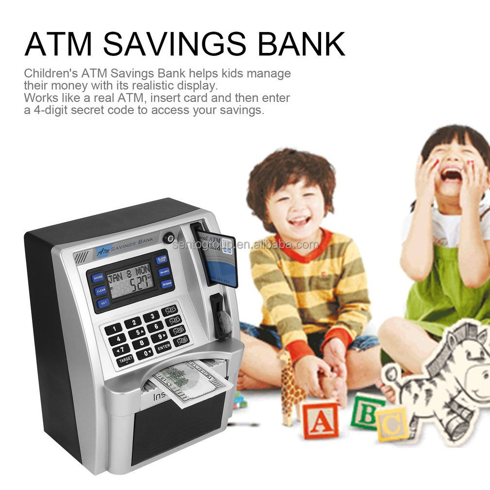 ATM Piggy Bank Savings Bank Toys ATM to Store Money Safe Deposit Money Box Mini ATM Machine For Kids Gift Save Bank Cofre