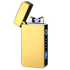 NEW Fashion USB Rechargeable Electronic Cigarette Lighter, Double Arc Plasma Lighter with Battery Indicator Necklace Jewelry