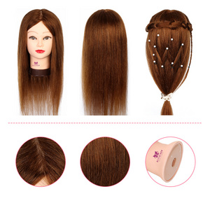 LINDAL Wholesale High Quality Cheap Natural Human Hair Practice Doll Dummy Cosmetology Barber Mannequin Head for Training