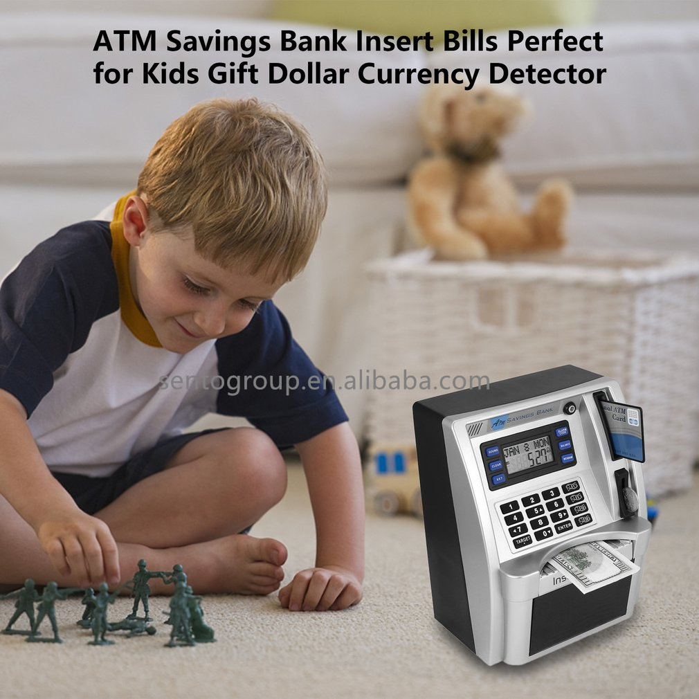 ATM Piggy Bank Savings Bank Toys ATM to Store Money Safe Deposit Money Box Mini ATM Machine For Kids Gift Save Bank Cofre