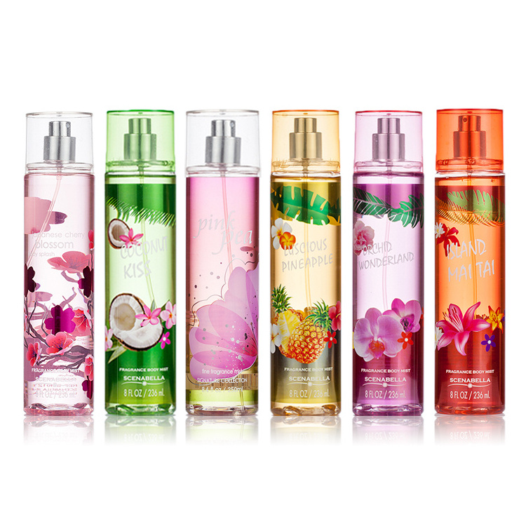 High quality 236mL customize body splash brands bodyworks spray mist perfume