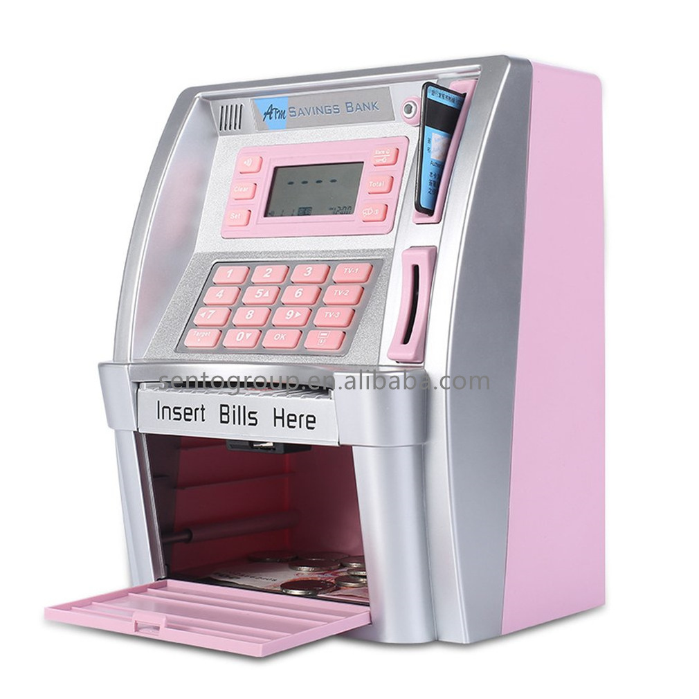 ATM Piggy Bank Savings Bank Toys ATM to Store Money Safe Deposit Money Box Mini ATM Machine For Kids Gift Save Bank Cofre