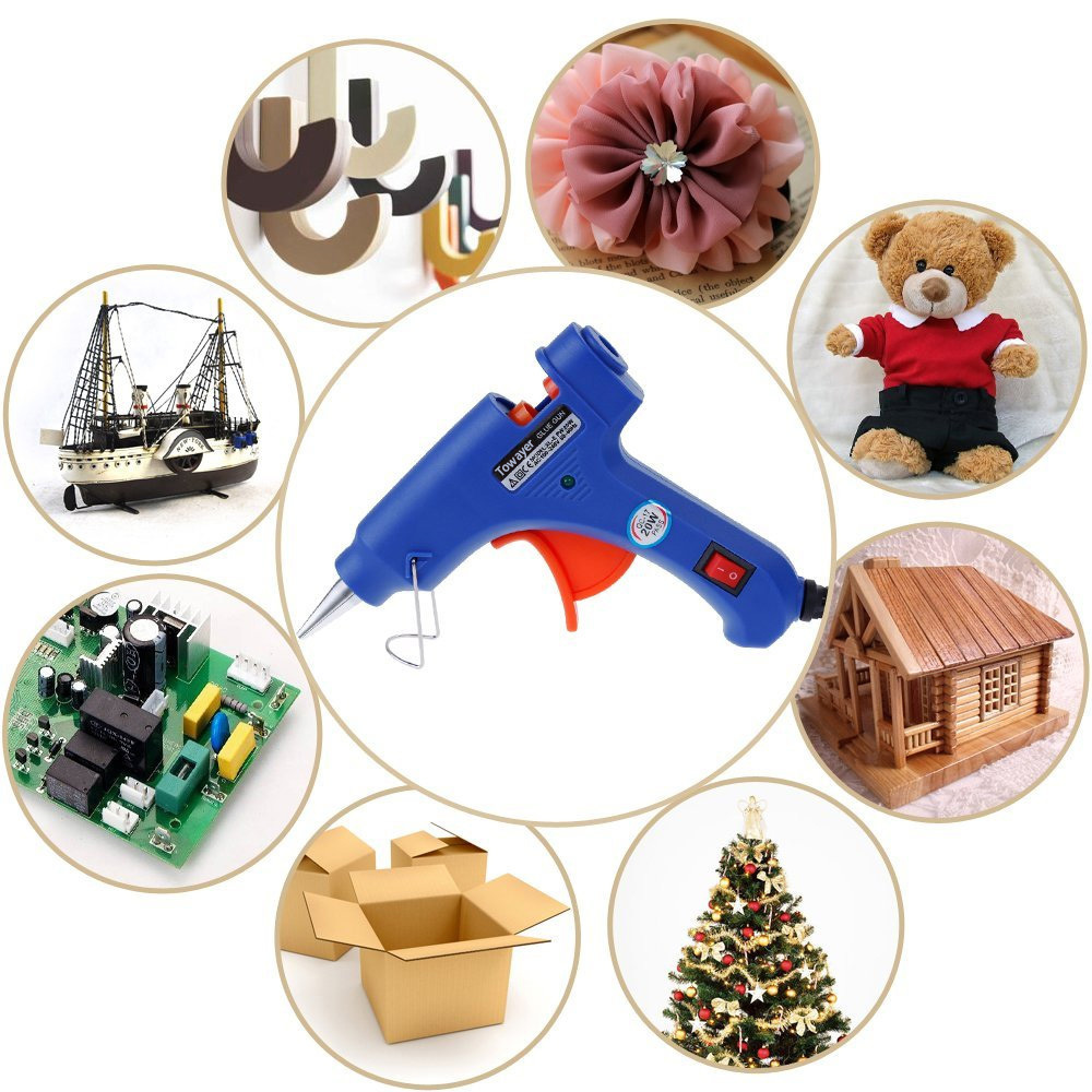 Hot Melt Glue Gun with 7*100MM Glue Sticks 20W Industrial Mini Guns Thermo Electric Heat Temperature Tool