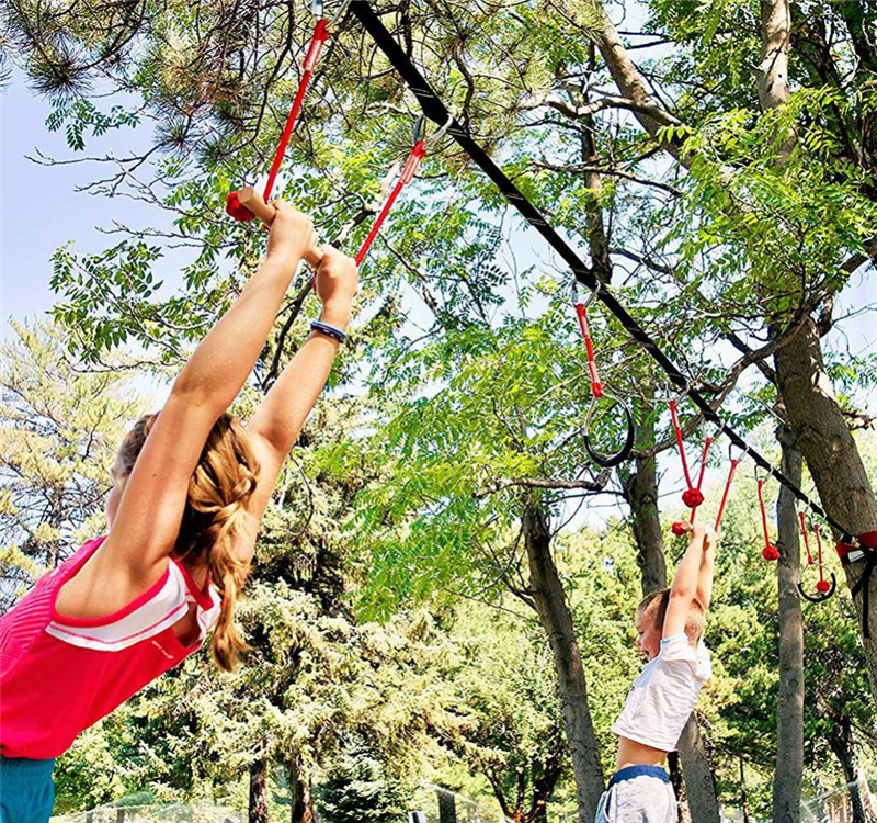 Obstacle Course For Kids With Swing Ladder Ninja Wheel Monkey Bars Climbing Net Play Accessories