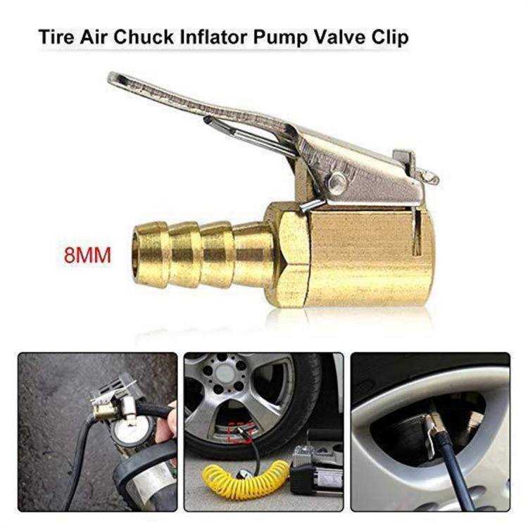 Car Auto Tire Inflator Valve Air Pump Clip Pure Copper Nozzle Quick Adapter Connector Car Inflatable Connector Car Accessories