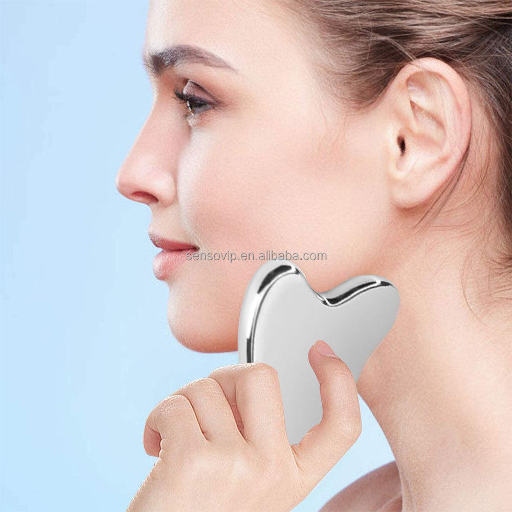 304 Medical Stainless Steel Gua Sha Facial Massage Tool Resin Gua Sha Metal Roller For Tighten Skin Care Stainless Steel Guasha