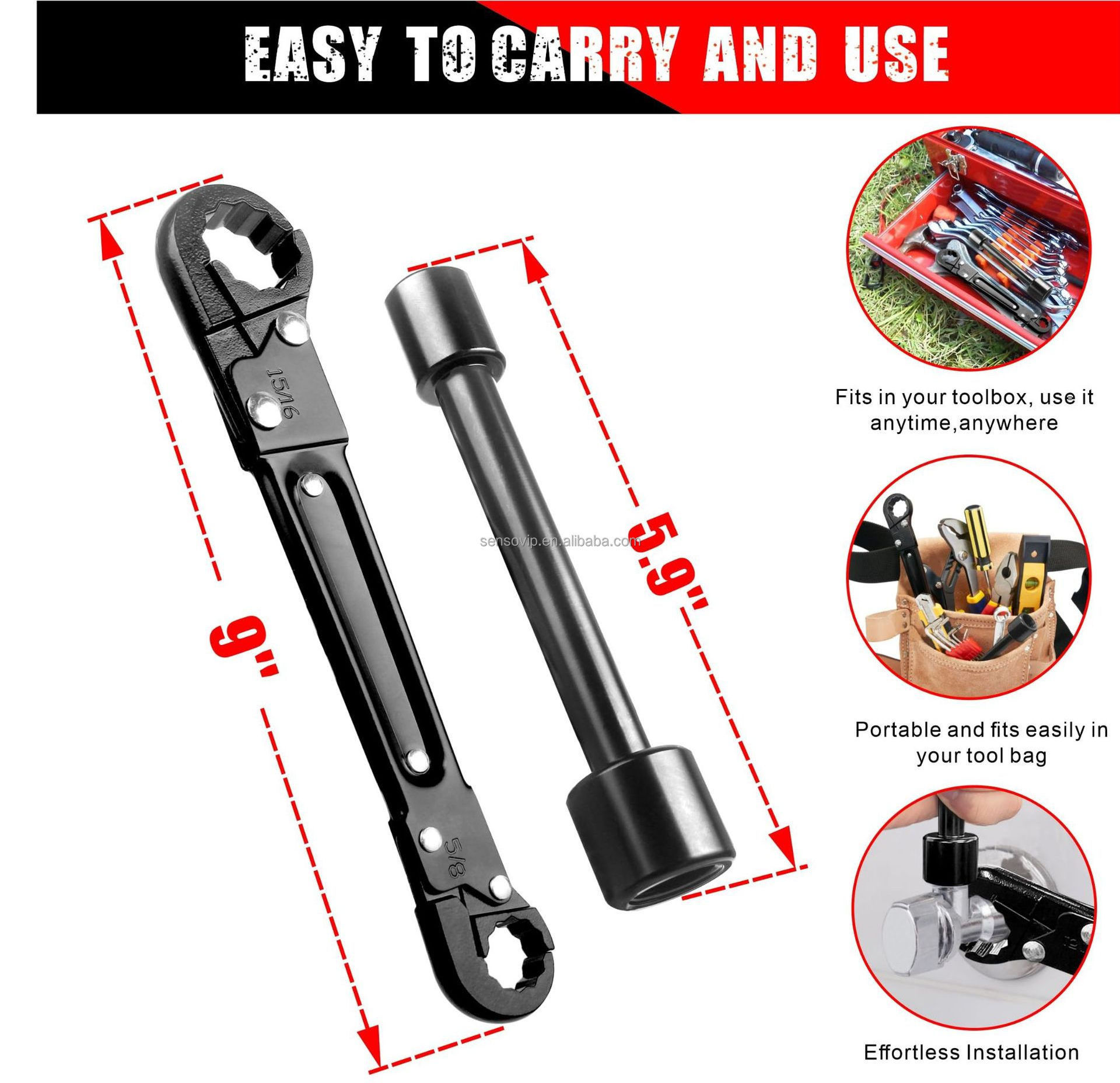 Angle Stop Wrench Professional Pipeline Tool Double Ended Pipeline Wrench