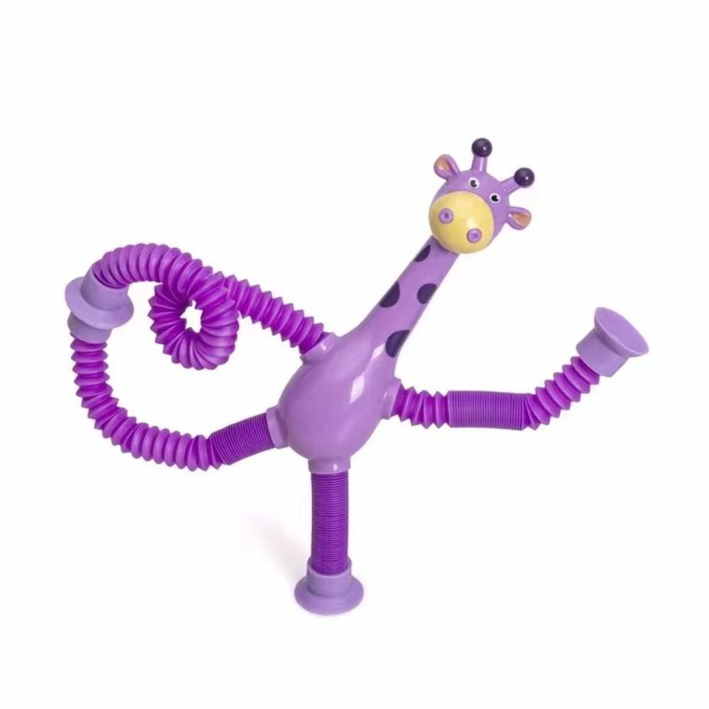 2 In 1 Suction Pop Tubes Sensory Toys Giraffe Light Up Pop Tube Giraffe Pop Tubes With Lights Giraffe Noise Makers Sensory Toys