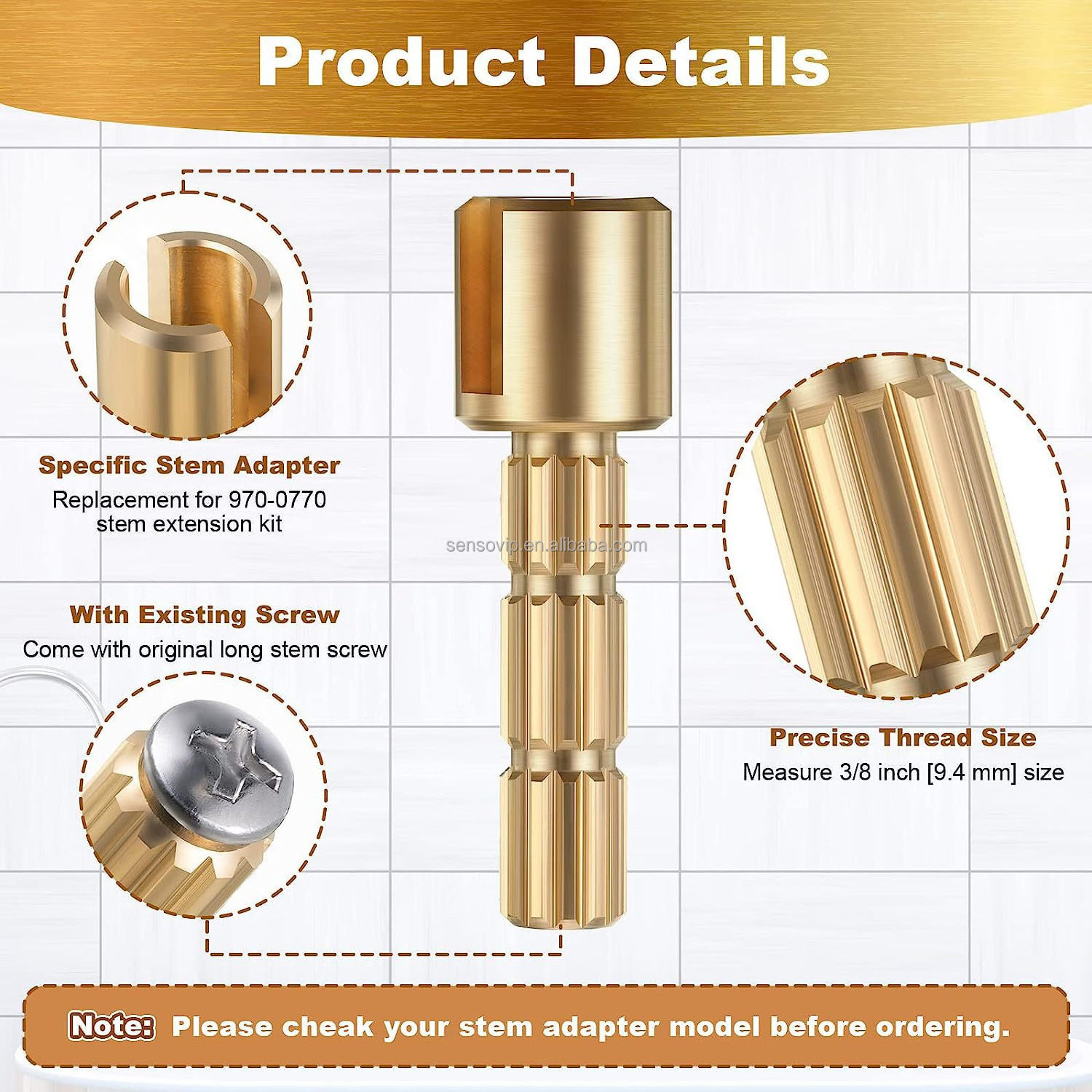 Shower handle and stem fittings faucet stem adapter