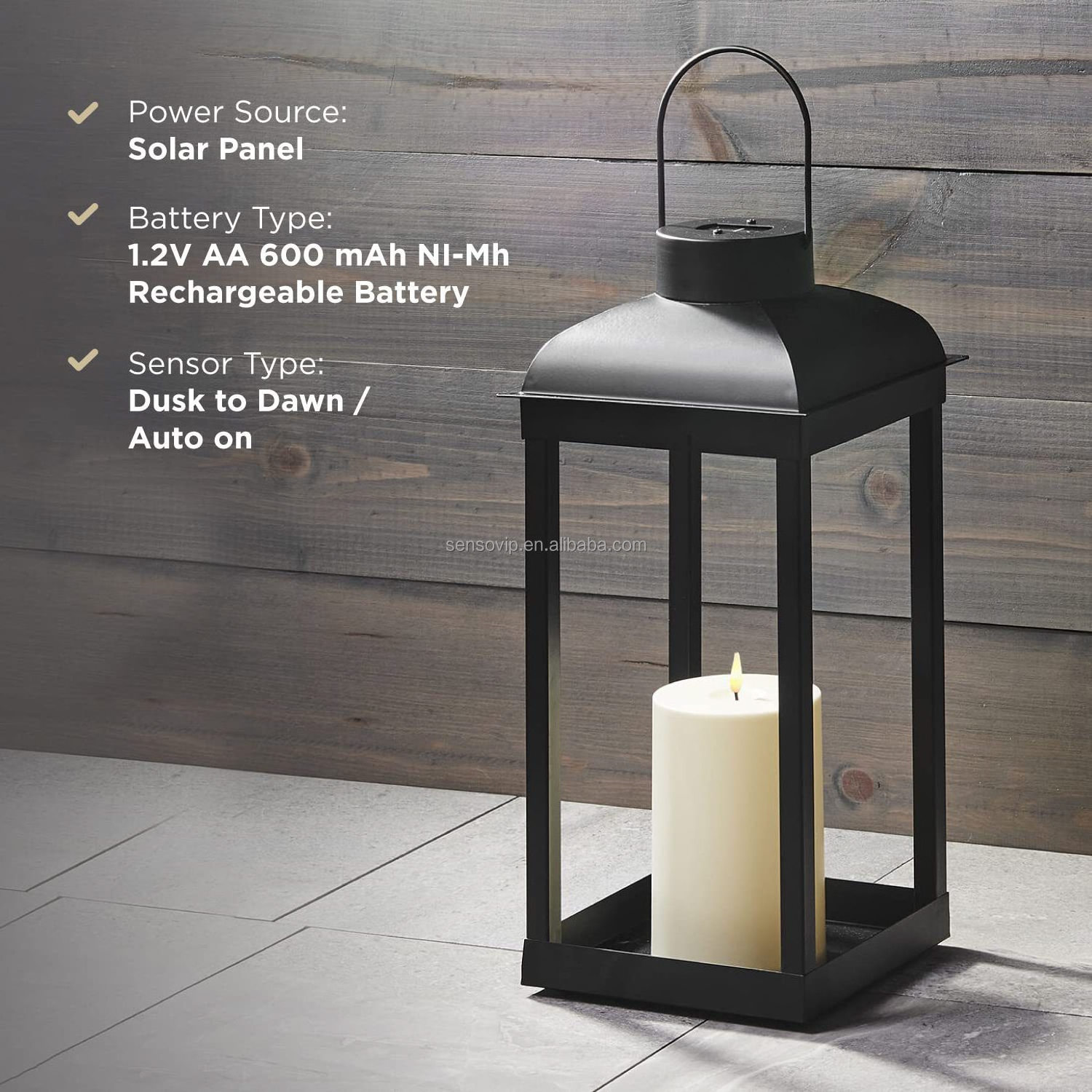 Candle Lantern Matte Black Wedding Decoration Iron Glass Lantern Hurricane New Design Candle Lantern