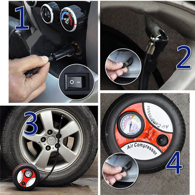 Portable Electric Mini 12V Air Compressor Pump Car Tyre Tire Inflator / Electric Car Tire Pump