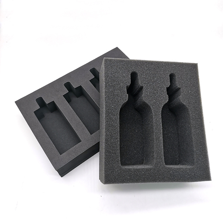 Custom Foam Die Out Shape Black Foam Packing insert Cutting Foam Packaging for Glass Eye Droppers for Essential Oils