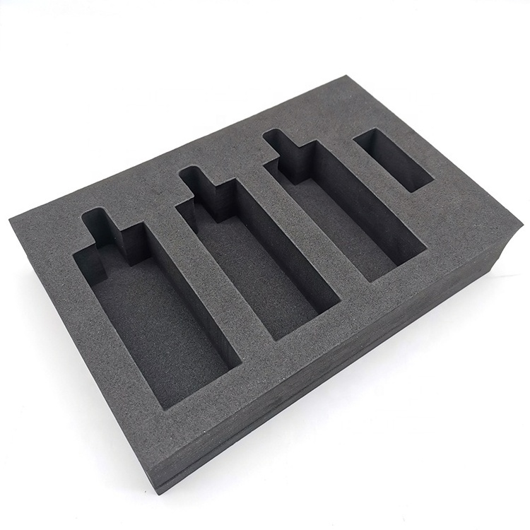 Custom Foam Die Out Shape Black Foam Packing insert Cutting Foam Packaging for Glass Eye Droppers for Essential Oils