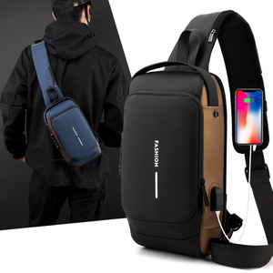 Chest Bags for Men Wholesale Sling Shoulder Custom Crossbody Men's Messenger Bags Fashion Bag Lock Anti Theft Leather Hebei 0.4