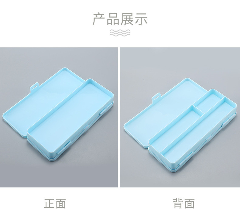 New translucent matte stationery box creative double layer macaron plastic student functional pencil case