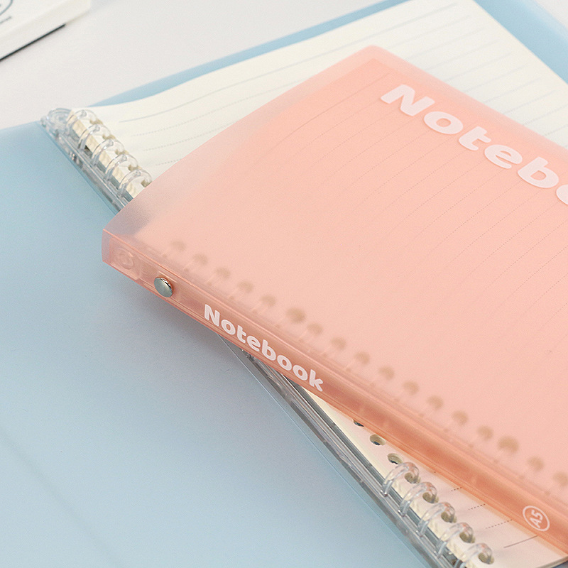 Fresh and minimalist 8-10 hole detachable easy to roll loose leaf notebook creative solid candy color matte  book A5 B5