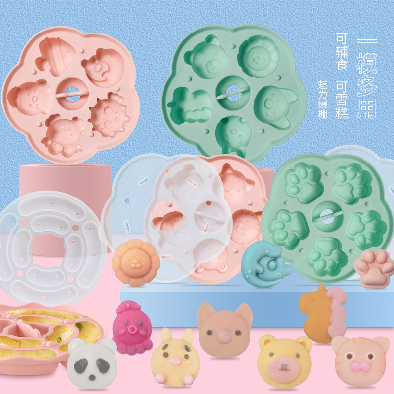 Baby Food Rice Pudding Cute Cake Silicon Mold Pet Biscuit Cake Jelly Silicone Cake Molds Silicone 3D Complementary food Mould