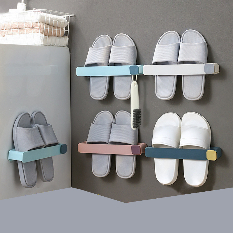 Wholesale Bathroom Towel Slipper Rack Toilet Shoe Racks For Home Wall Mounted Wall No Drilling Slippers Storage Rack Shoe Holder