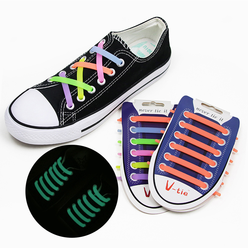 Lazy laces Unisex Convenience Rubber Shoelace Reflective Silicone Shoelaces, No Tie Shoe laces Wholesale High Quality Sneakers