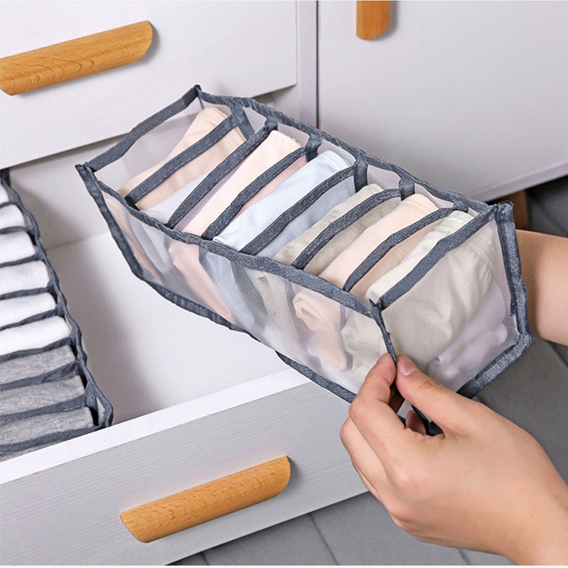 Hot Selling Household Foldable Set non-woven cloth Underwear Divider Storage Box wardrobe clothes organizer for Bedroom