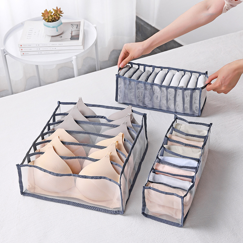 Hot Selling Household Foldable Set non-woven cloth Underwear Divider Storage Box wardrobe clothes organizer for Bedroom