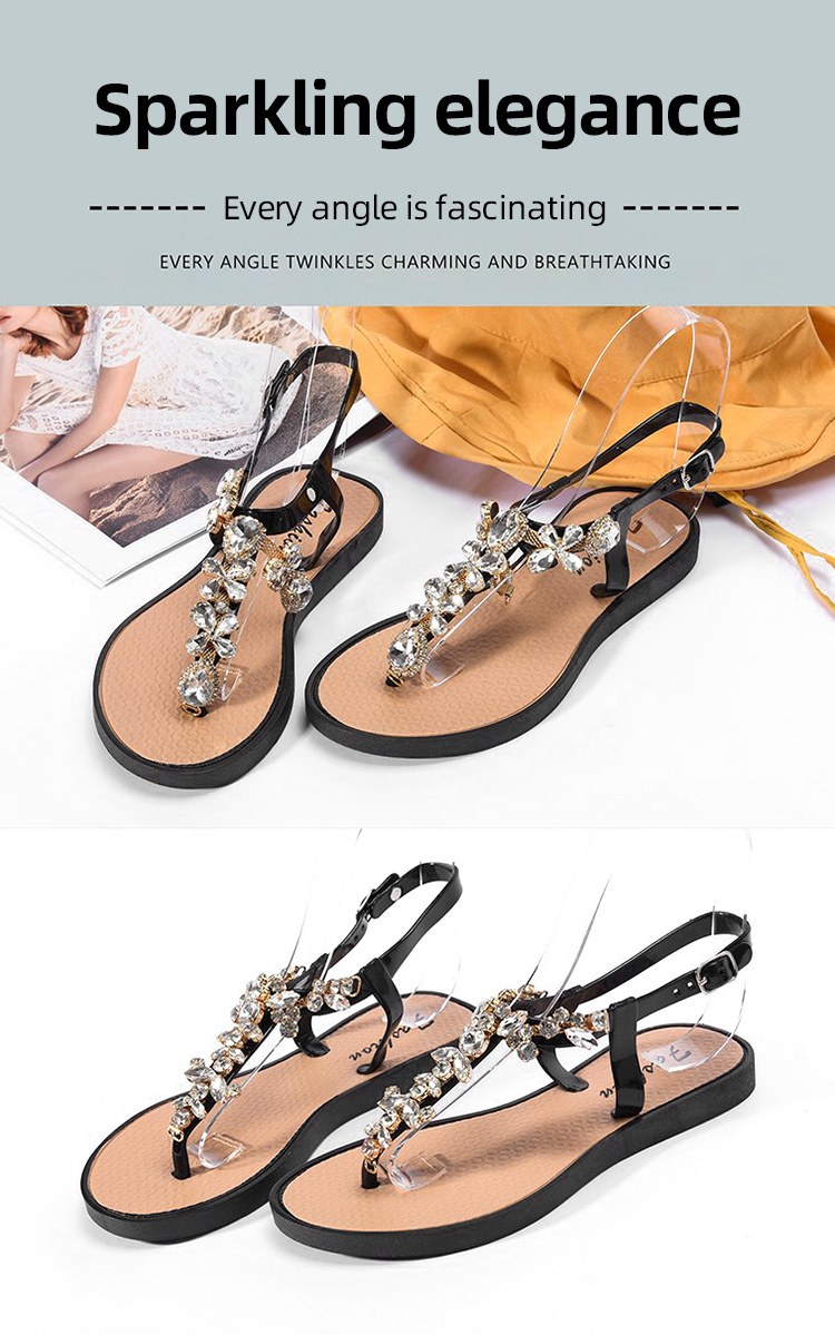 Latest Wholesale Crystal Charms Chain Rhinestone Shoe Clips Ladies V Shape Sandal Chains Shoes Decorations for flip flops