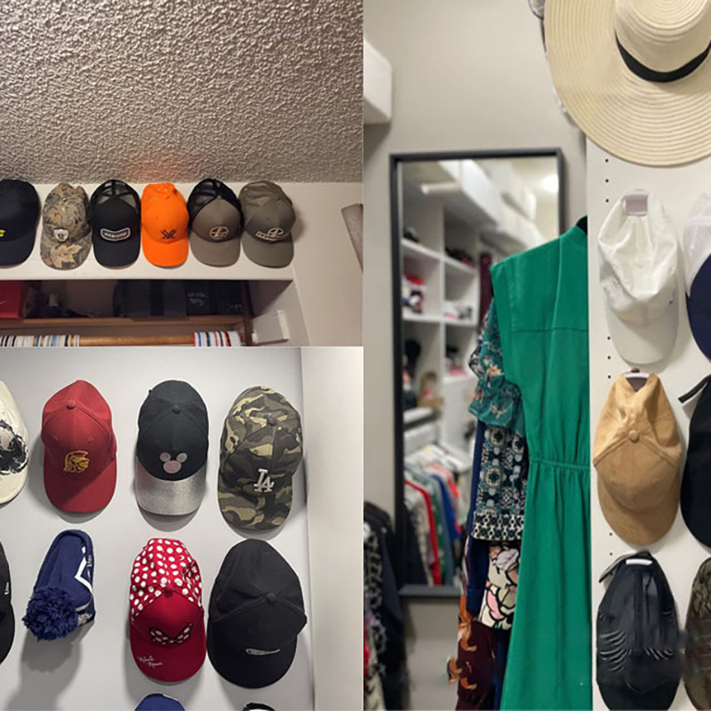 Door wall room closet hanging hat baseball caps organizer holder rack self Adhesive hat storage clips hook