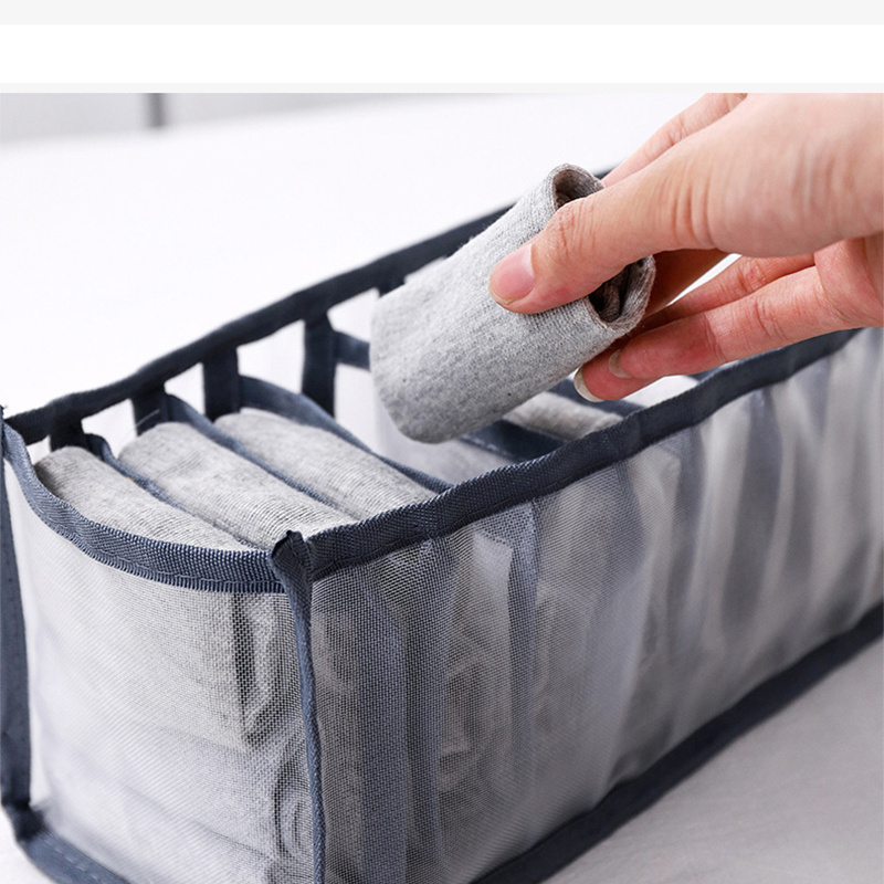 Hot Selling Household Foldable Set non-woven cloth Underwear Divider Storage Box wardrobe clothes organizer for Bedroom