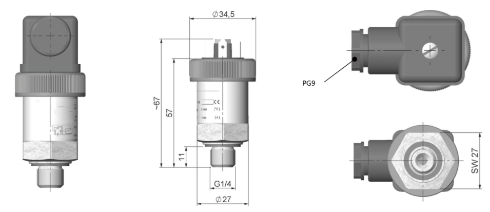 PW119 Automatic pressure control switch for water pump gas oil hydraulic mechanical pressure switch