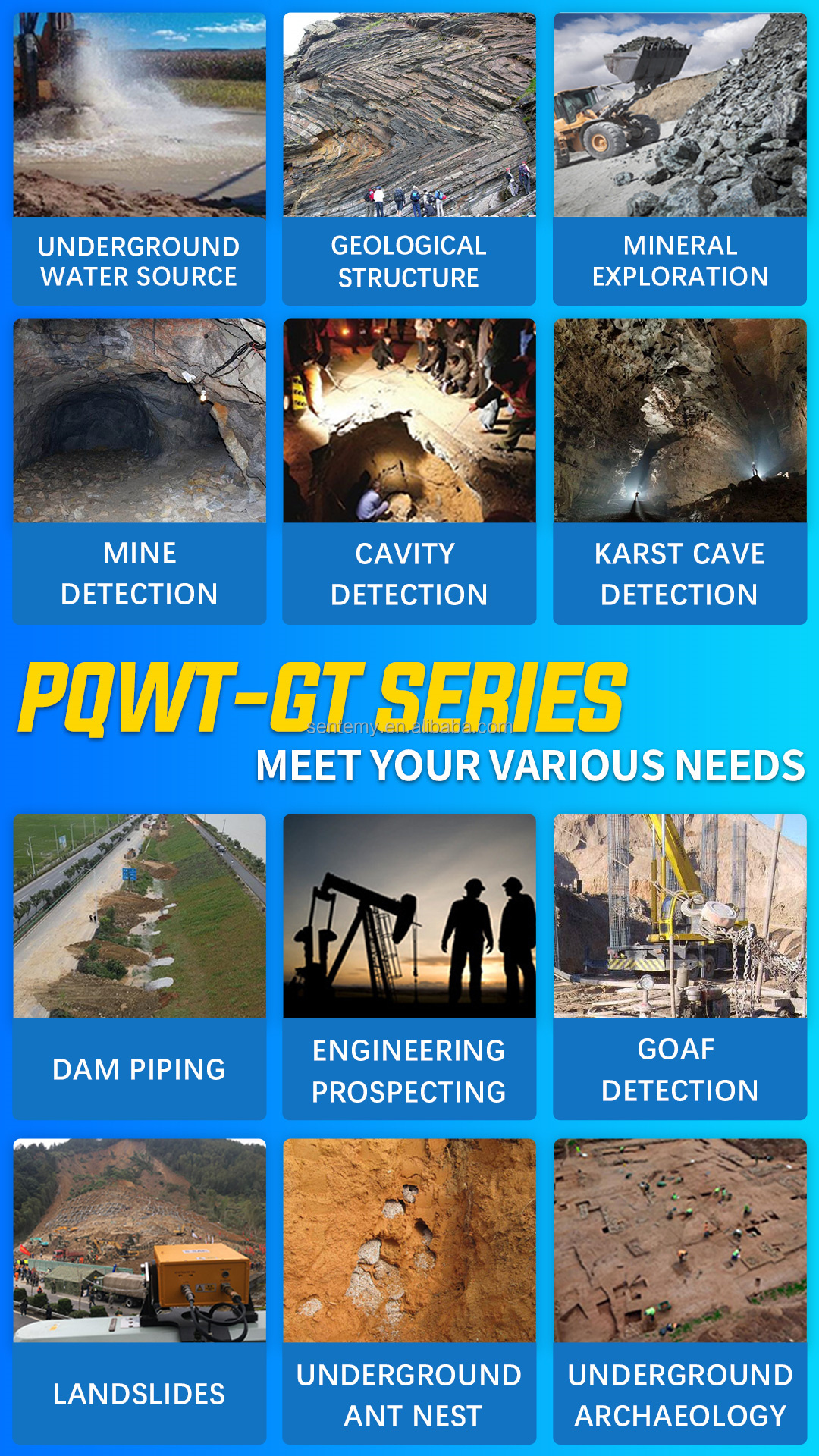 PQWT GT150A Water Well Logging Equipment Multi Channels Ground Water Detector Pqwt GT Water Detector Underground Finder