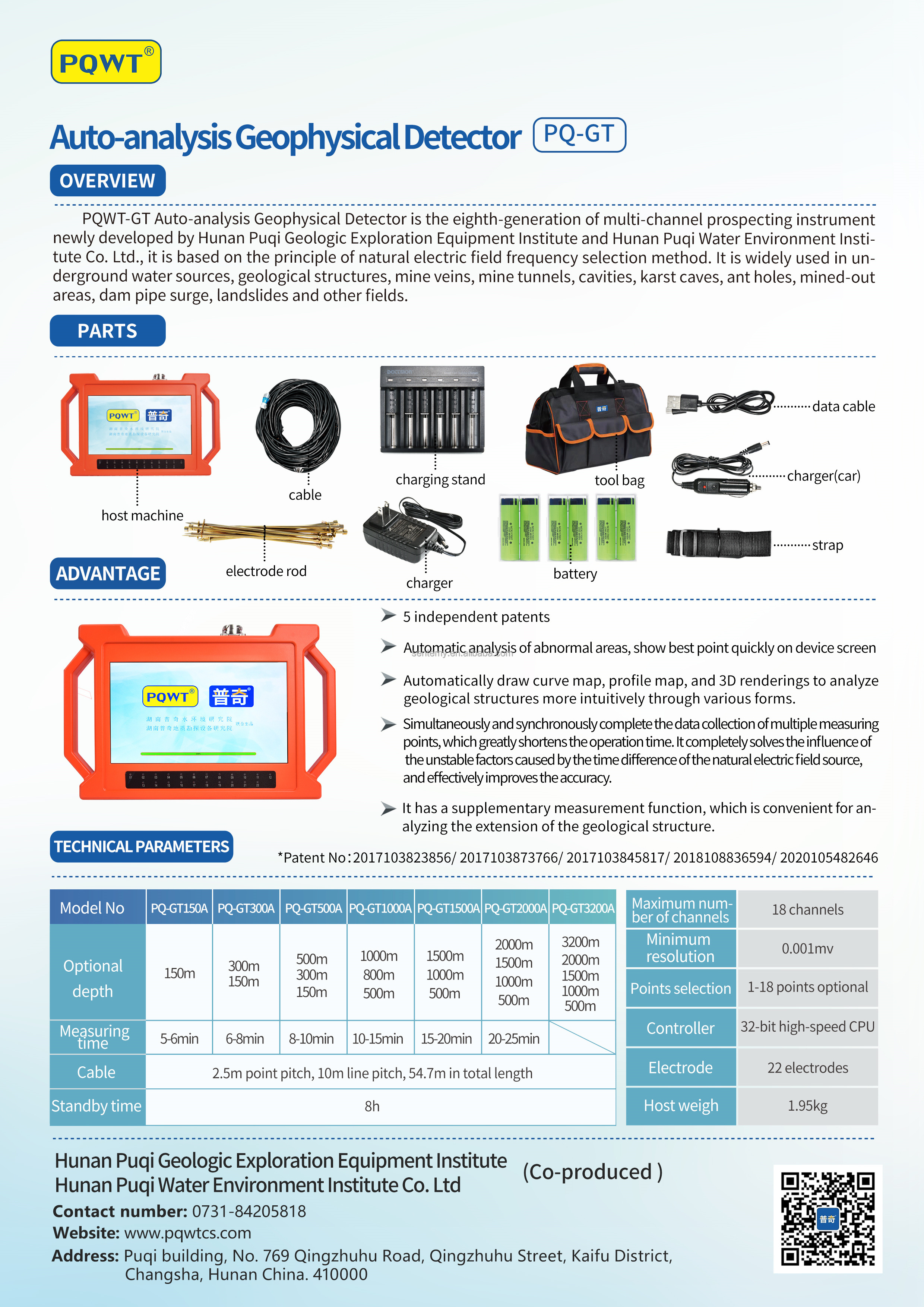 PQWT GT150A Water Well Logging Equipment Multi Channels Ground Water Detector Pqwt GT Water Detector Underground Finder